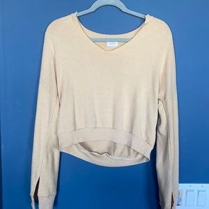 Pale Yellow Flared Sleeves Sweater